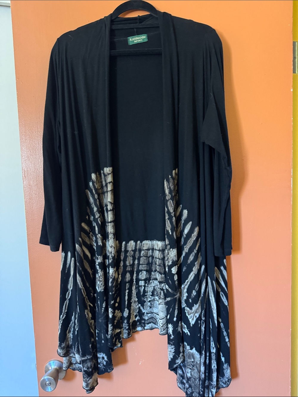 Kathmandu Imports Tie‑Dye Duster – Hi‑Low Hem, Pockets, Stretchy & Flowy